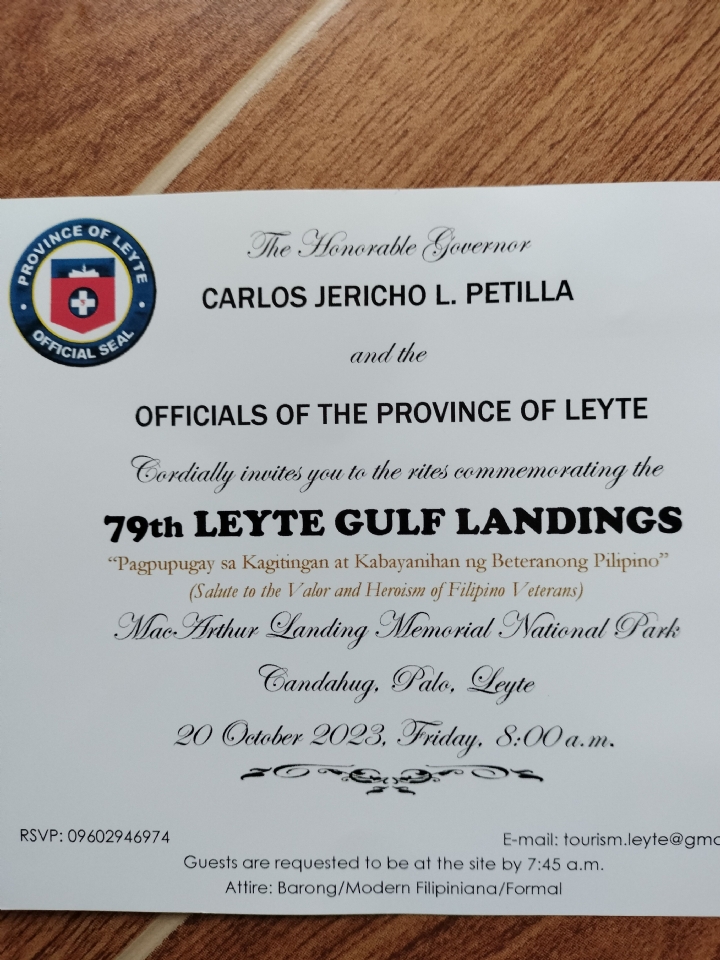 Veterans of Foreign Wars showing our support on the 79th Commemoration of the Leyte Landing on Oct. 20, 2023.